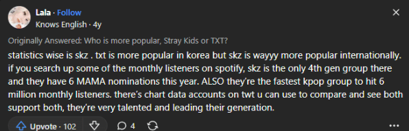 Quora User in favor of TXT