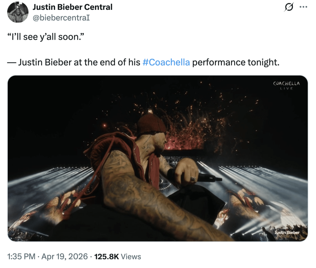 Justin Bieber world tour 2026