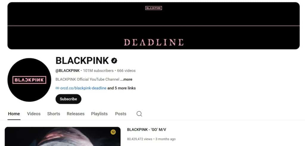 BLACKPINK YouTube